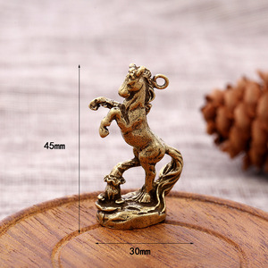 Llavero con Colgante de Animales Retro de Latón, Caballo y León, Aleación de Cobre, Regalo Unisex, Decoración 0521-3 - Product Image 2