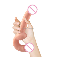 Dildo Doble sin Tirantes, Largo, de Gelatina, Realista, Flexible, con Doble Extremo, Pene Grande para Mujeres, Masturbador, Juguetes Sexuales para Lesbianas, Precio de Fábrica