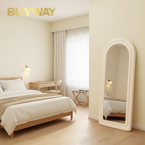 מראה רצפתית קשתית מרופדת קטיפה בהתאמה אישית, מראה גוף קשתית לחדר שינה, חדר הלבשה ובוטיק - Product Image 6