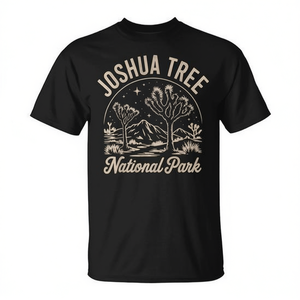 Camiseta del Parque Nacional Joshua Tree para hombre y mujer, diseño de senderismo y naturaleza, color negro - Product Image 2