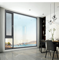 Ventana Abatible Moderna de Aluminio Aislante Acústico y Térmico con Doble Vidrio Templado Low-E para Exteriores de Viviendas, Gran Venta