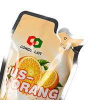 Pochettes en plastique personnalisées avec logo, 150 ml et 500 ml, pour boissons et aliments, avec paille intégrée, pour jus frais