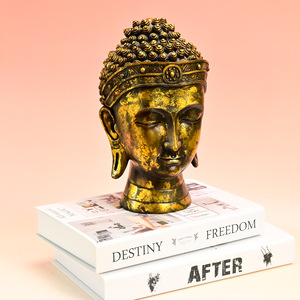 Articles de culture religieuse bouddhiste d'Asie du Sud-Est : Statues de divinités en résine effet métal vieilli, artisanat exclusif en résine - Product Image 1