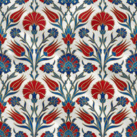Serviette de cuisine en coton style céramique à motifs floraux émaillés turcs pour une décoration de luxe