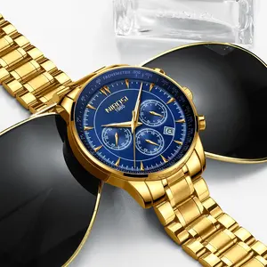 NIBOSI นาฬิกาผู้ชายยี่ห้อดังสุดหรู,นาฬิกาข้อมือแนวสปอร์ตนาฬิกาสเตนเลสสตีล2351