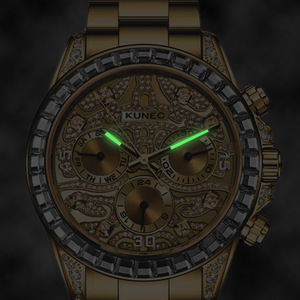 Reloj Cronógrafo de Lujo KUNEC para Mujer, 40 mm, Esfera Redonda, Cristal de Zafiro, Cuarzo Analógico, Cierre Plegable - Product Image 3