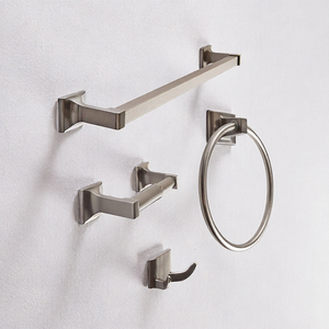 Modern Chrome <b>Bathroom</b> Hardware Set Wall Mounted Zinc Alloy <b>Towel</b> Ring Hook <b>Rail</b> 4 Piece Bath Accessories - Product Image 1