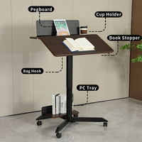 Fabricant de meubles Ada Table d'ordinateur debout à ressort à gaz mobile Bureau pneumatique de bureau en MDF à hauteur réglable