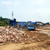 ACE Group AMI1213A Usine de concassage mobile sur chenilles 250 TPH avec moteur AC et moteur diesel, crible vibrant à double étage