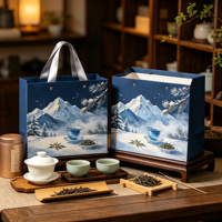 Sacs en papier de luxe personnalisés de haute qualité pour cadeaux, boîtes à thé haut de gamme, avec options de logo et de marquage de l'entreprise