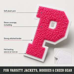 Wholesale Custom Embroidered Patch Self-Adhesive Letter Chenille Patches Iron on Patches for Hats Hoodie T-shirt - Product Image 4