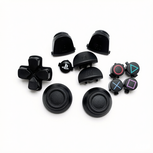 12Pcs PS4 Controller Button Replacement Set D-Pad ABXY Action Keys Share Option Buttons, Black Repair Kit Compatible with PS4