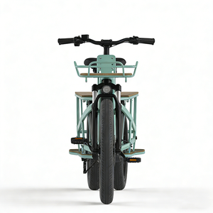 Vélo cargo électrique pliable sans balais, cadre en alliage d'aluminium, pneus larges, freins à disque hydrauliques, moteur central 500W, batterie au lithium - Product Image 4