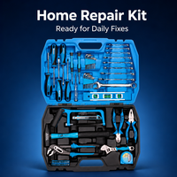 Kit d'outils à main pour la maison, personnalisable OEM, 65 pièces, avec coffret rigide, boîte à outils de réparation automobile