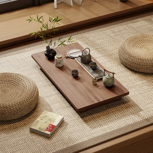 Table pliante pour café et repas, design japonais moderne, en bois, petite taille, pour sol tatami et rebord de fenêtre - Product Image 6