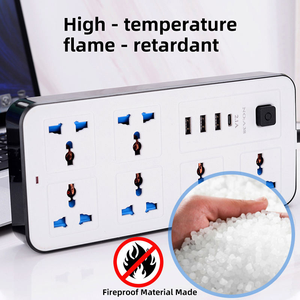 Multiprise avec port USB, 6 prises, 4 USB + 2 ports Type-C, multiprise avec protection contre les surtensions, rallonge universelle - Product Image 2