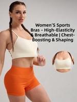 Soutien-gorge de sport dos croisé pour femme avec coussinets, nouveau débardeur de yoga et de fitness froncé, sous-vêtement de sport de maintien pour l'entraînement