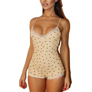 Женский облегающий комбинезон с кружевными вставками и леопардовым принтом в стиле Y2K, без рукавов, летний, дышащий, для улицы и вечеринок - Product Image 2