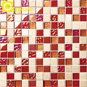 Vente en gros 300x300 carreau de mosaïque en cristal de <span class=keywords><strong>résine</strong></span> de verre de cristal brun - Product Image 3