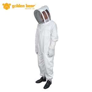 Combinaison de protection intégrale en coton blanc Golden Bear pour apiculteurs avec capuche - Product Image 3