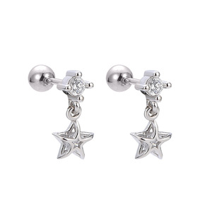 Perhiasan Desain Fashion Anting Perak Sterling 925 Zirkonia Perhiasan Mewah Anting Stud & Liontin Sederhana Kustom untuk Wanita Hadiah - Product Image 2