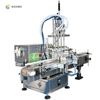 Machine de remplissage automatique BANMO à 4 têtes avec pompe magnétique et convoyeur, capacité de remplissage de liquides de 5 à 2000 ml, haute précision