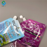 Pochettes de recharge personnalisées en plastique givré recyclable de 32 oz (1000 ml) avec bec verseur pour liquides (savon et produits de lavage)