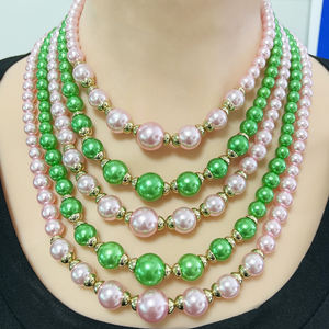 Collar de perlas de imitación en capas, conjunto de pendientes, joyería nupcial de boda, banquete de mujer, accesorios de moda bohemios, regalos de vacaciones - Product Image 6