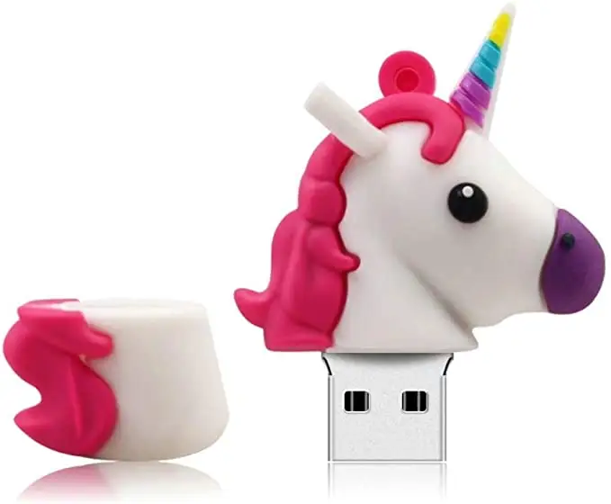 Hình Dạng Tùy Chỉnh USB Ổ Đĩa Mềm PVC Dễ Thương Phim Hoạt Hình Kỳ Lân USB Bút Ổ Đĩa OEM ODM USB Stick 8Gb 16Gb 32Gb