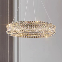 Lustre BGST moderne de luxe, grand anneau de cristal, pour salle à manger, style nordique, éclairage classique, décoration en cristal, lustre de plafond