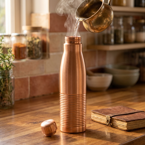 Copper <b>Thermos</b> <b>Bottle</b> With Lid Minimalist Design Portable Travel Drinkware - Product Image 1