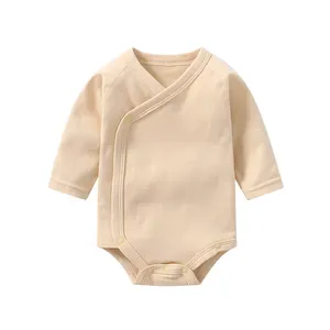 Top qualité 100% coton nouveau-né bébé body côté ouvert blanc Triangle coton bio bébé barboteuse