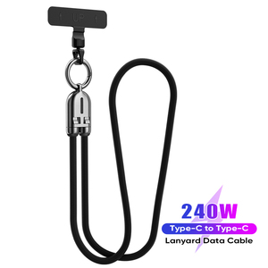 Câble de charge USB-C avec cordon de 30 cm et 120 cm |   Câble USB-C vers C avec lanière pour téléphone, charge rapide 5A, transfert de données 480 Mbps, 240W - Product Image 5
