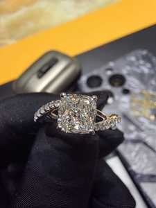 Elegante Anillo de Diamantes de Platino para Mujer, Joyería Clásica para Compromiso y Boda, Regalo Espléndido - Product Image 5