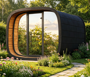 Sauna familial grand format HELIUS pour 4 à 6 personnes, sauna traditionnel en cèdre et épicéa canadien imperméable, sauna à vapeur pour jardin et maison - Product Image 1
