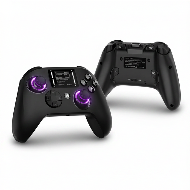 With Screen Display and Hall Effect Joystick Wireless Gaming Controller for PC Switch Ps Android RGB Gamepad