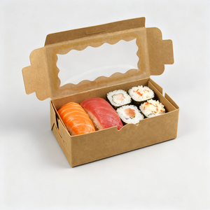 Hộp thực phẩm có thể tái chế tùy chỉnh với lớp phủ UV và xử lý cho Burger khoai tây chiên Sushi-Bao bì các tông có thể gập lại - Product Image 1