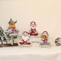 2025 Mini doux Non-tissé tissu noël animaux en peluche jouets père noël bonhomme de neige wapiti ours brun petite cloche PP coton pour
