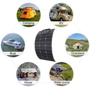 Célula solar SunPower Maxeon de alta eficiência 120W 12 volts painel solar flexível 100W ETFE painéis solares de filme fino