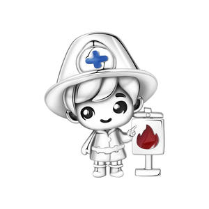 Hot-selling white brass fire safety beaded <b>bracelet</b>; niche, high-end DIY <b>bracelet</b> accessory; a great birthday gift for girls - Product Image 1