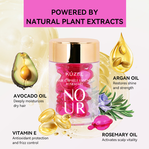 Capsules d'huile <span class=keywords><strong>de</strong></span> romarin biologique naturelle, vitamine E, huile d'avocat, adoucissent les cheveux rêches et secs, soulagent les démangeaisons du cuir chevelu, étiquette personnalisée - Product Image 2