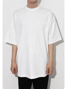 240G Oversized Katoenen T-Shirt Met Ronde Hals En Korte Mouwen Op Maat Gemaakt Katoenen Bulk T-Shirts Voor Bedrukking