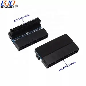 Kartu Konverter Adaptor Sudut Kanan 24 Pin, ATX 24Pin Ke 24 Pin, untuk Catu Daya ATX dan Motherboard