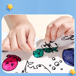 Tapete de Silicona Redondo para Niños con Diseño Moderno y Simple, Lavable, para Pintar con Acuarelas, Serie Espacio Océano, para Mesa de Comedor - Product Image 4