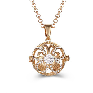 Collar con Colgante Difusor <span class=keywords><strong>de</strong></span> Aroma <span class=keywords><strong>de</strong></span> Cadena <span class=keywords><strong>de</strong></span> Eslabones Chapado en Oro <span class=keywords><strong>de</strong></span> Latón, Diseño Hueco <span class=keywords><strong>de</strong></span> Moda, el Más Vendido, para Difusión <span class=keywords><strong>de</strong></span> Aceites Esenciales y Perfumes - Product Image 6