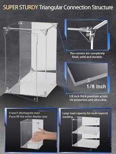 Rõ ràng Acrylic hiển thị trường hợp nhân đôi trở lại cơ sở bảo vệ chống bụi bàn đặt Showcase cho sưu tầm mô hình đồ chơi - Product Image 3