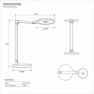 Modern <b>LED</b> Desk Lamp Brushed Metal <b>Table</b> <b>Light</b> Touch Control Dimmable Reading Lamp for Bedroom Office Hotel OEM ODM - Product Image 5