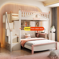 Lits superposés décalés de type B pour enfants avec bureaux intégrés – Lits princesse tout-en-un pour petits espaces domestiques