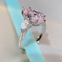 OEM Marquise-Schliff Plata 925 Sterling Silber Verlobungsring Feiner Schmuck Westlicher Stil Rosa Kubisches Zirkonium Damen Fingerringe