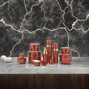 Envases Cosméticos de Plástico de Lujo, Frascos Vacíos para Limpiador Facial, Color Negro y Dorado, para Rango de 5g-200g, Material PMMA, Tapa Blanca, 250g - Product Image 3